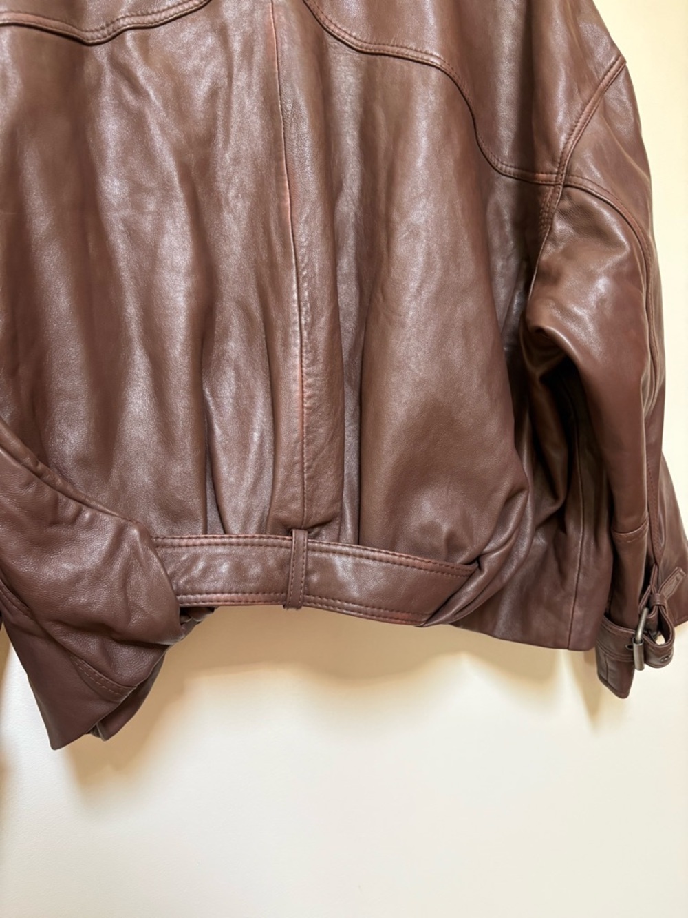 NWOT Free People We The Free Sonny Leather Pullover Jacket Size Large - Picture 15 of 16
